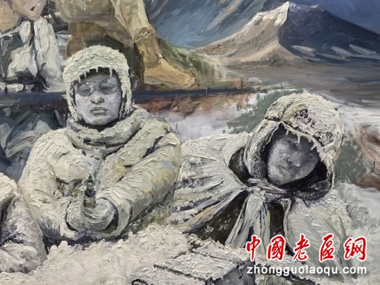 东台油画家为长津湖死鹰岭冰雕连创作主题油画-中国老区网